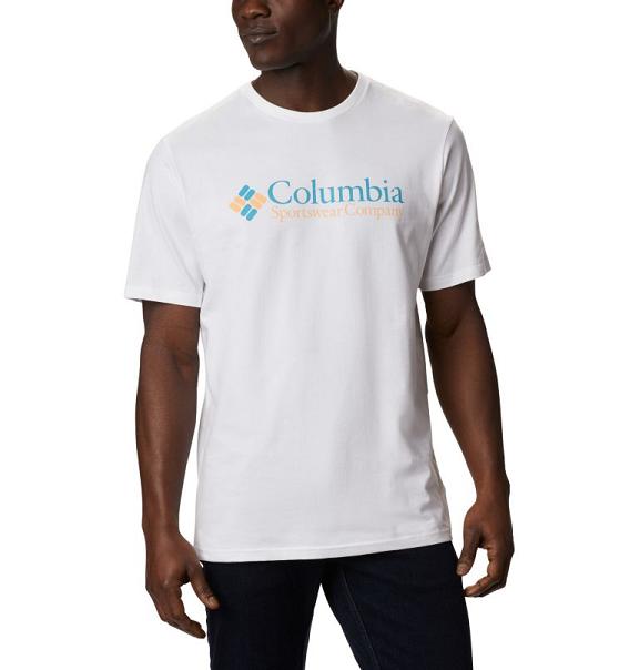 Columbia T-Shirt Herre CSC Basic Logo Hvide UTKJ76109 Danmark